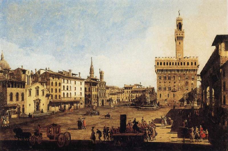 Bernardo Bellotto Piazza della Signoria in Florence Sweden oil painting art